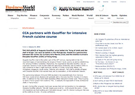 BusinessWorld | CCA partners with Escoffier for intensive French cuisine course