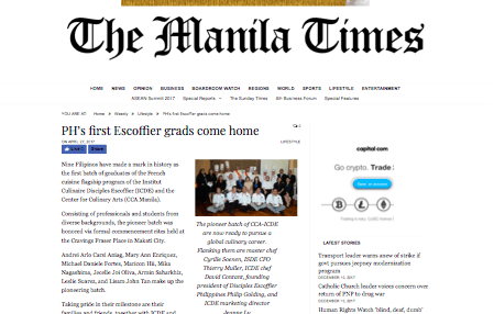 PH’s first Escoffier grads come home – The Manila Times Online